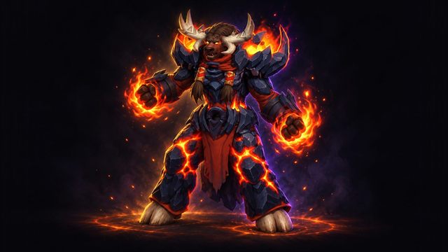 Ko'kia Blazehoof, a fire tauren, boss of Ruby Life Pools