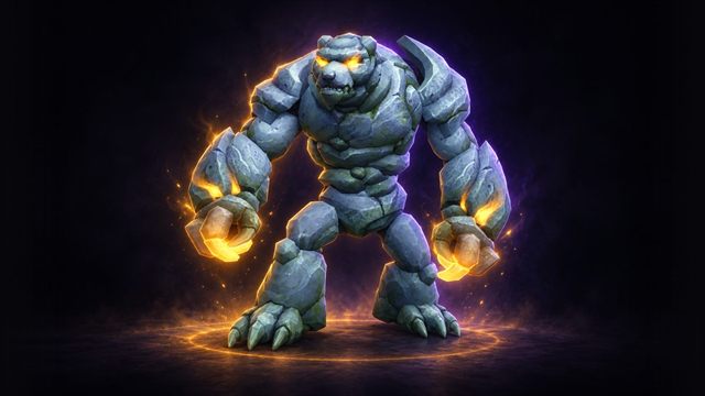 Sentinel of Winter, a stone golem, boss of Den of Nalorakk