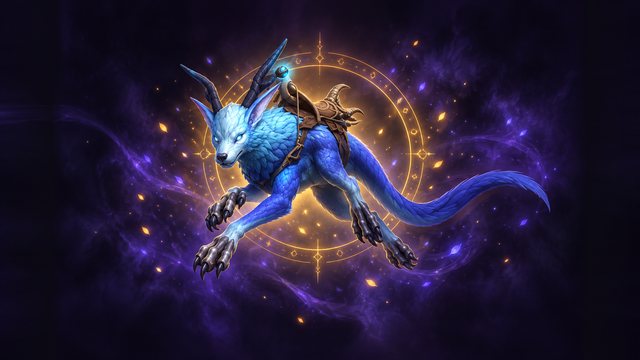 Ardenweald Wilderling, a lithe blue fae creature with small antlers and a curling tail