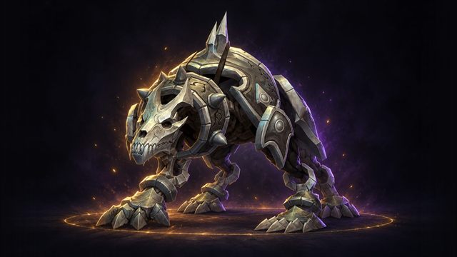 Bound Shadehound, a skeletal hound mount from the Maw